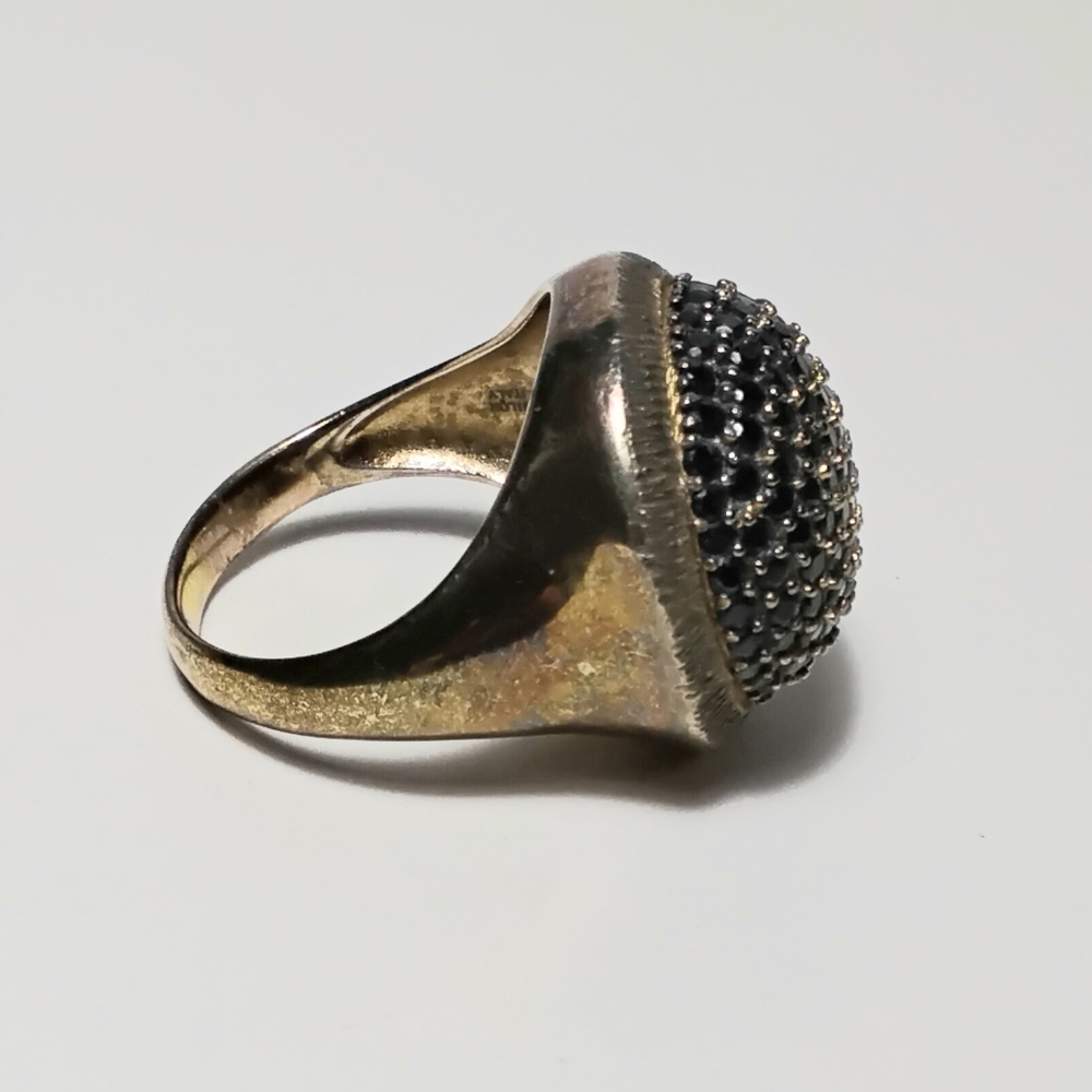 925 Bronze Milor Italy Black Spinel Ring Sz 10 - Picture 3 of 8